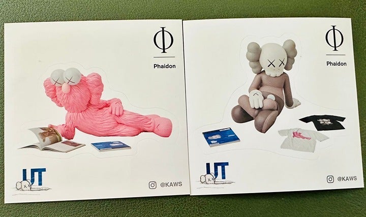 Exclusive BROWN & PINK KAWS x Uniqlo UT 2023 Phaidon Stickers SET
