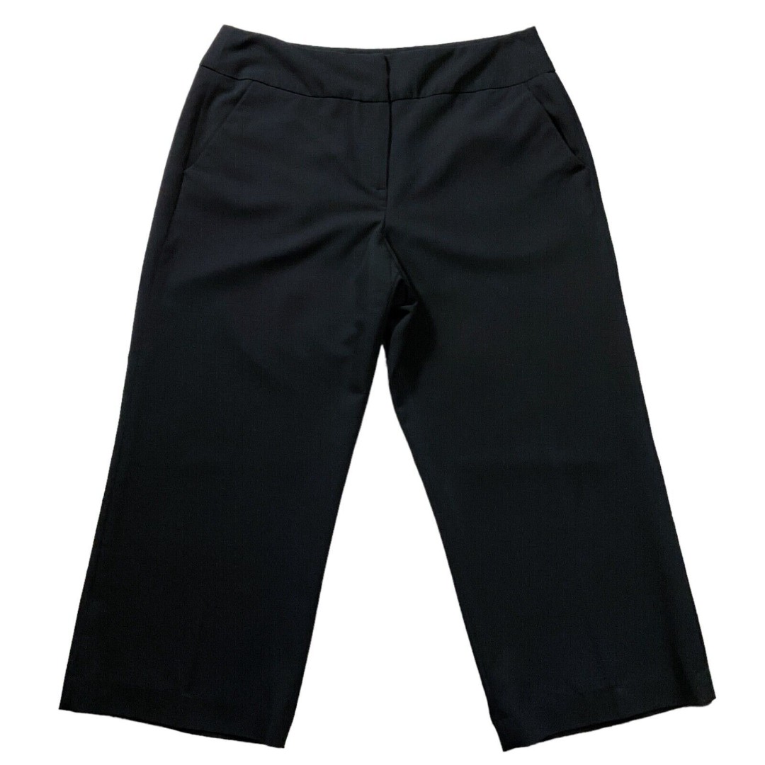 Sandro Womens Pants size 10 Black Soft Lightweight Capris Crop Trousers Stretch
