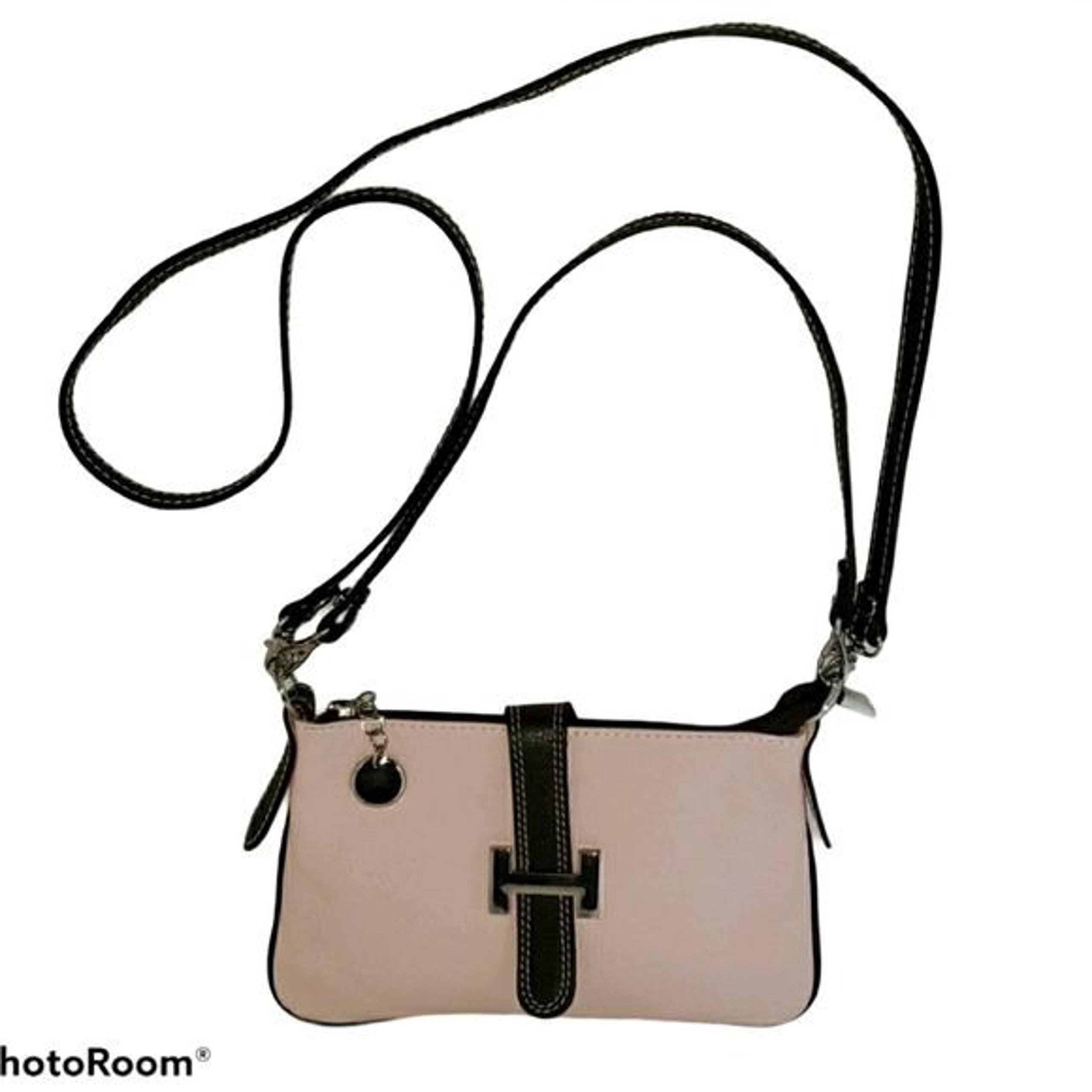 PINK Leather Bag Vera Pelle Crossbody Clutch Purse Shoulder Women's WOMAN'S