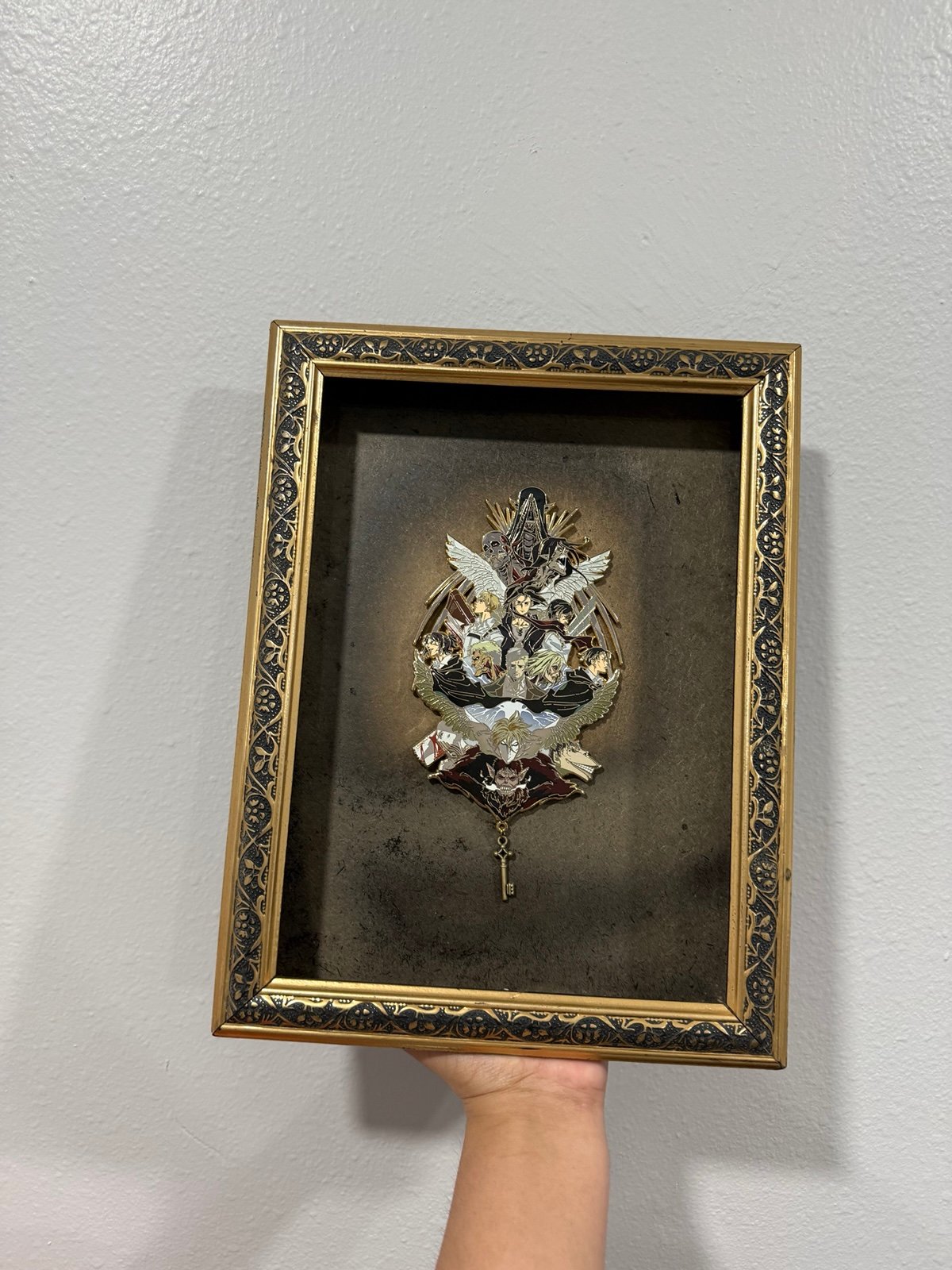 Attack on Titan Massive Pin + Figurine Bundle Combo (Frame included)