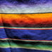 Vintage Mexican multicolored Blanket with fringe 53 × 80 Beautiful W/ Runner