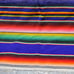 Vintage Mexican multicolored Blanket with fringe 53 × 80 Beautiful W/ Runner