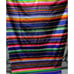 Vintage Mexican multicolored Blanket with fringe 53 × 80 Beautiful W/ Runner