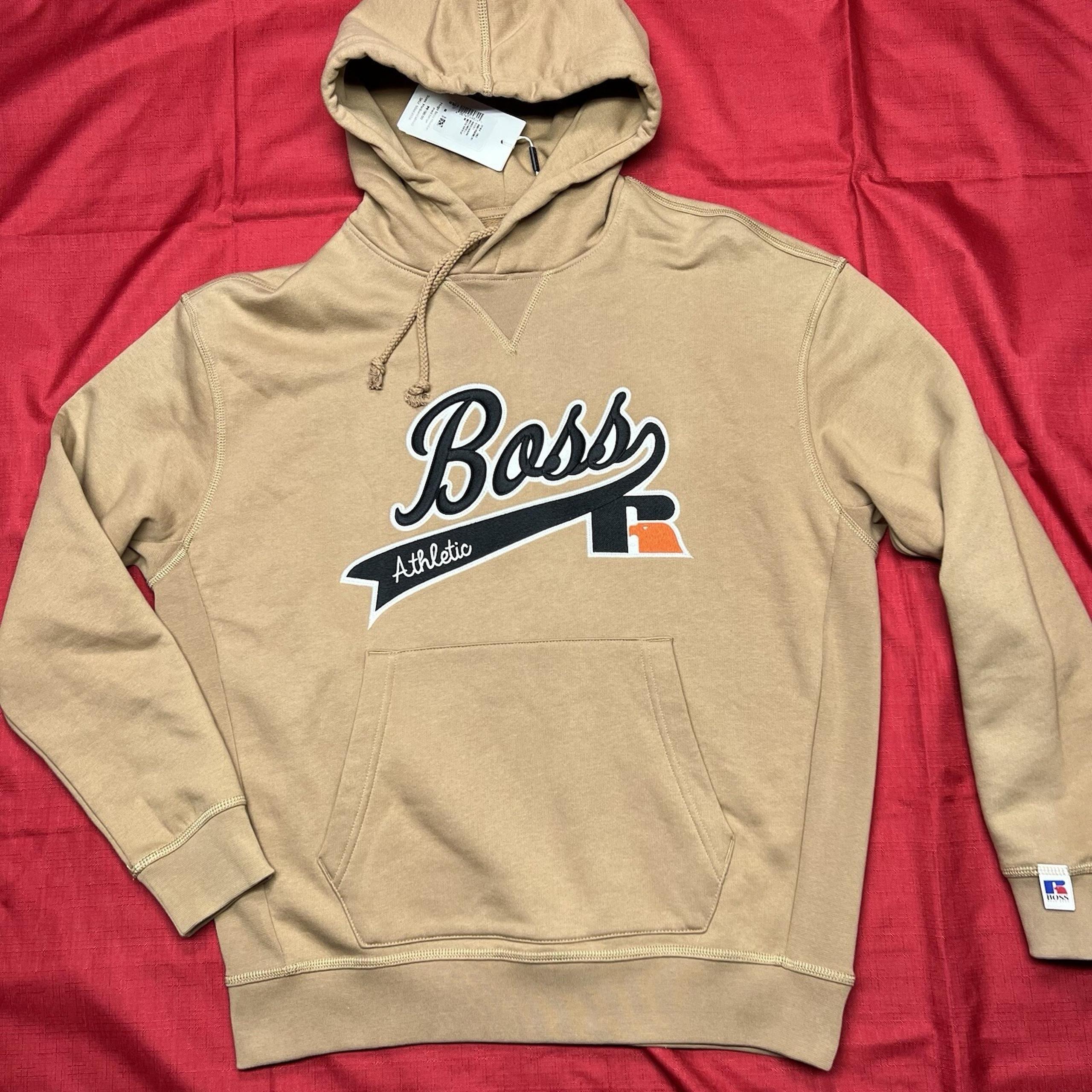 Hugo BOSS Russel Athletic Sweatshirt Adult Medium Brown Hooded Hoodie Pullover