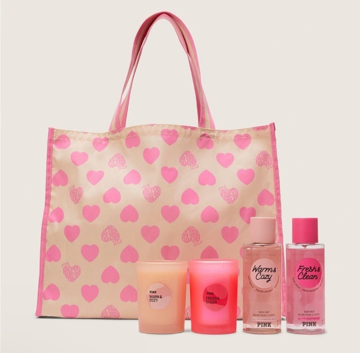 Victoria's Secret Victoria Secret Pink Candle 2 + Mist 2 + Bag Gift Set 5-PIECE