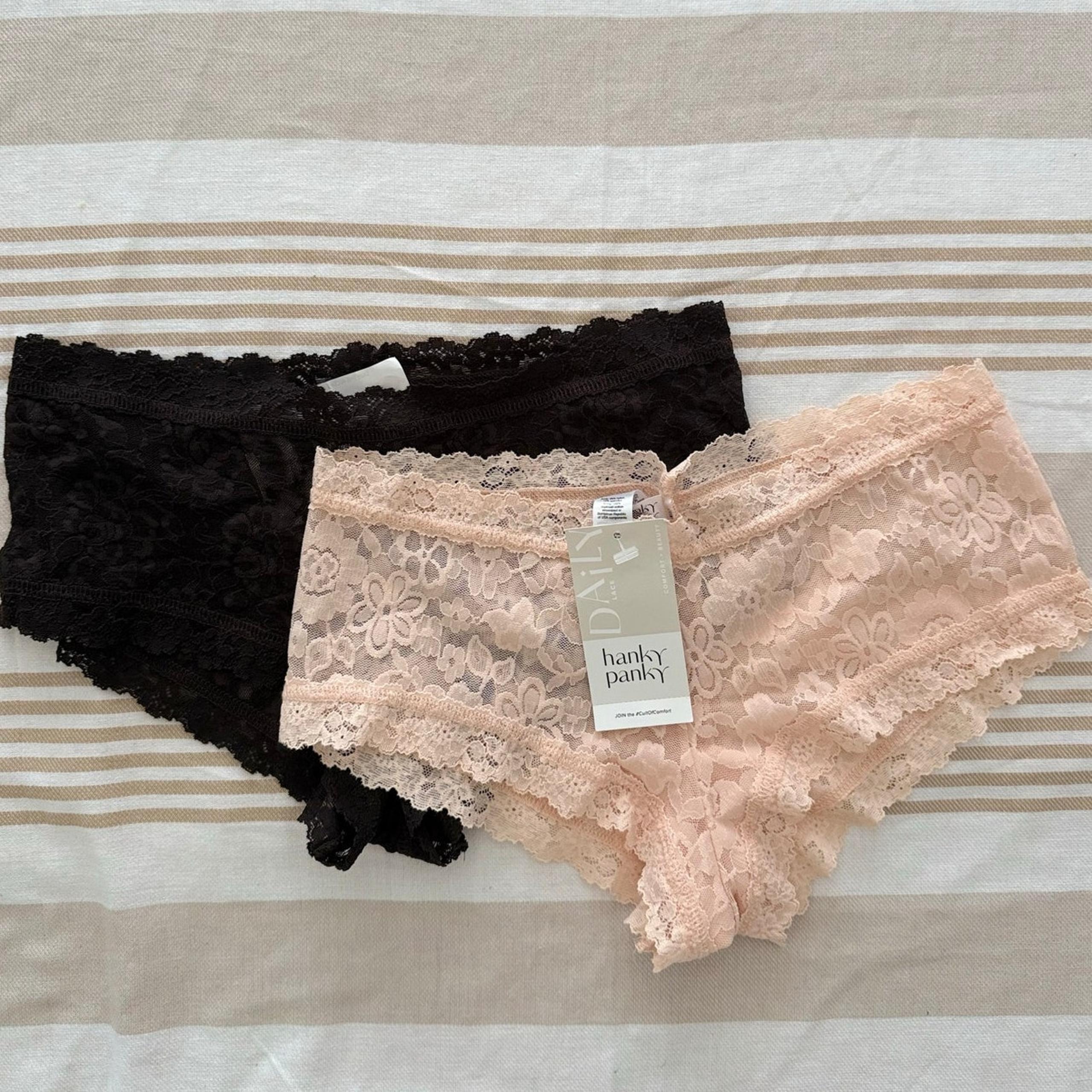 Hanky Panky NWT | set Daily Lace Boyshorts underwear pink and brown | size small