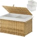 Storage Basket with Lid, Handwoven Blanket Storage Basket with Cotton Liner