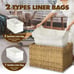 Storage Basket with Lid, Handwoven Blanket Storage Basket with Cotton Liner