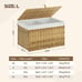 Storage Basket with Lid, Handwoven Blanket Storage Basket with Cotton Liner