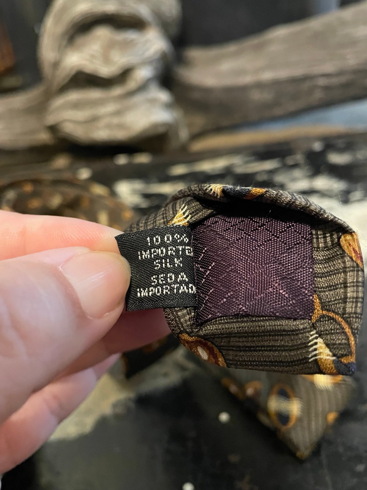 Stafford executive silk neck tie - detail