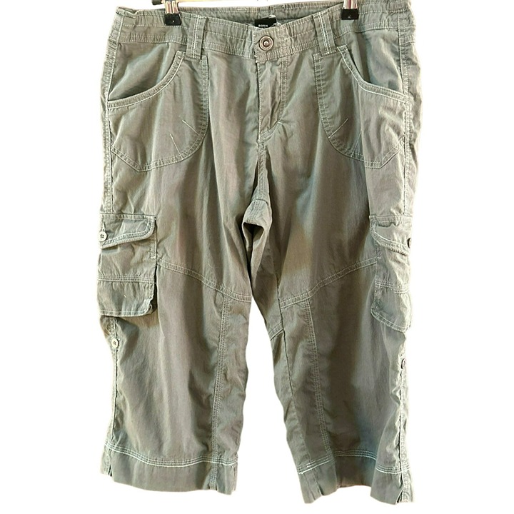 KUHL Women's Olive Green Multipocket Cargo Capri Pants Size 10 Hiking Camping