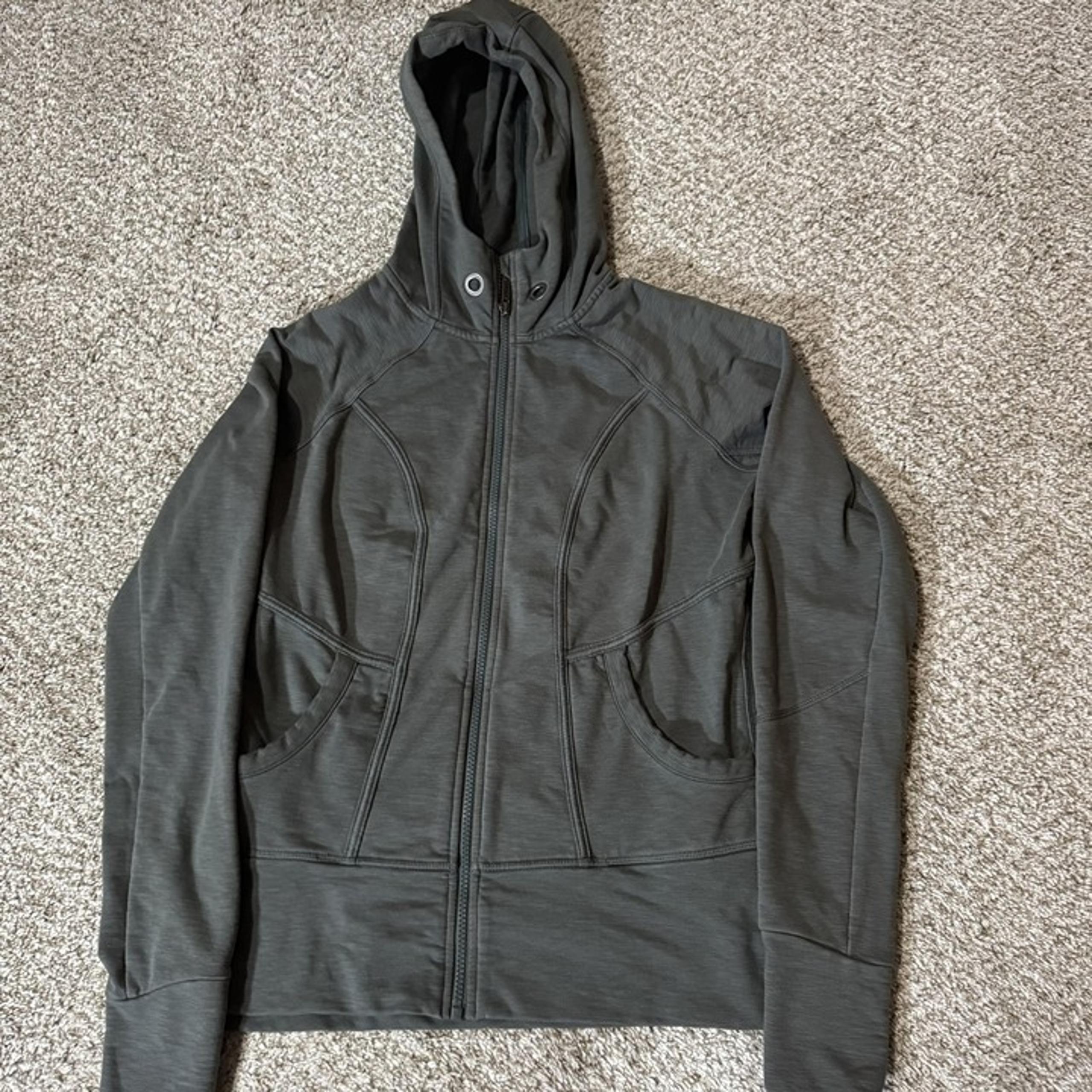 Athleta Hoodie Womens Small Gray Full Zip Long Sleeve Hooded Jacket Athletic