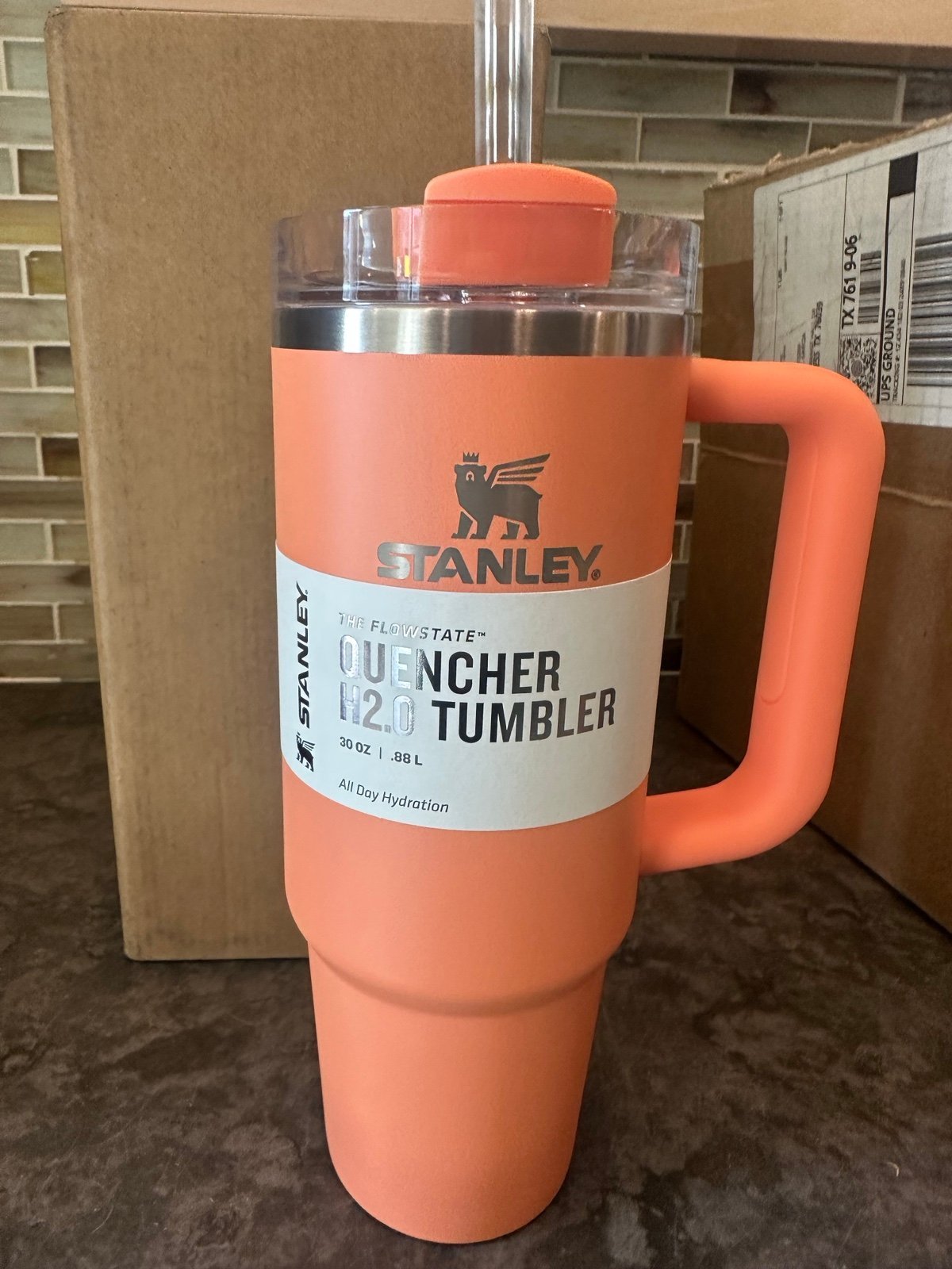 Stanley 30 oz Stainless Steel H2.0 Flowstate Quencher Tumbler (Fusion Coral)