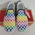 Vans Asher Rainbow Checker Big Kids Canvas Slip-on Size 5