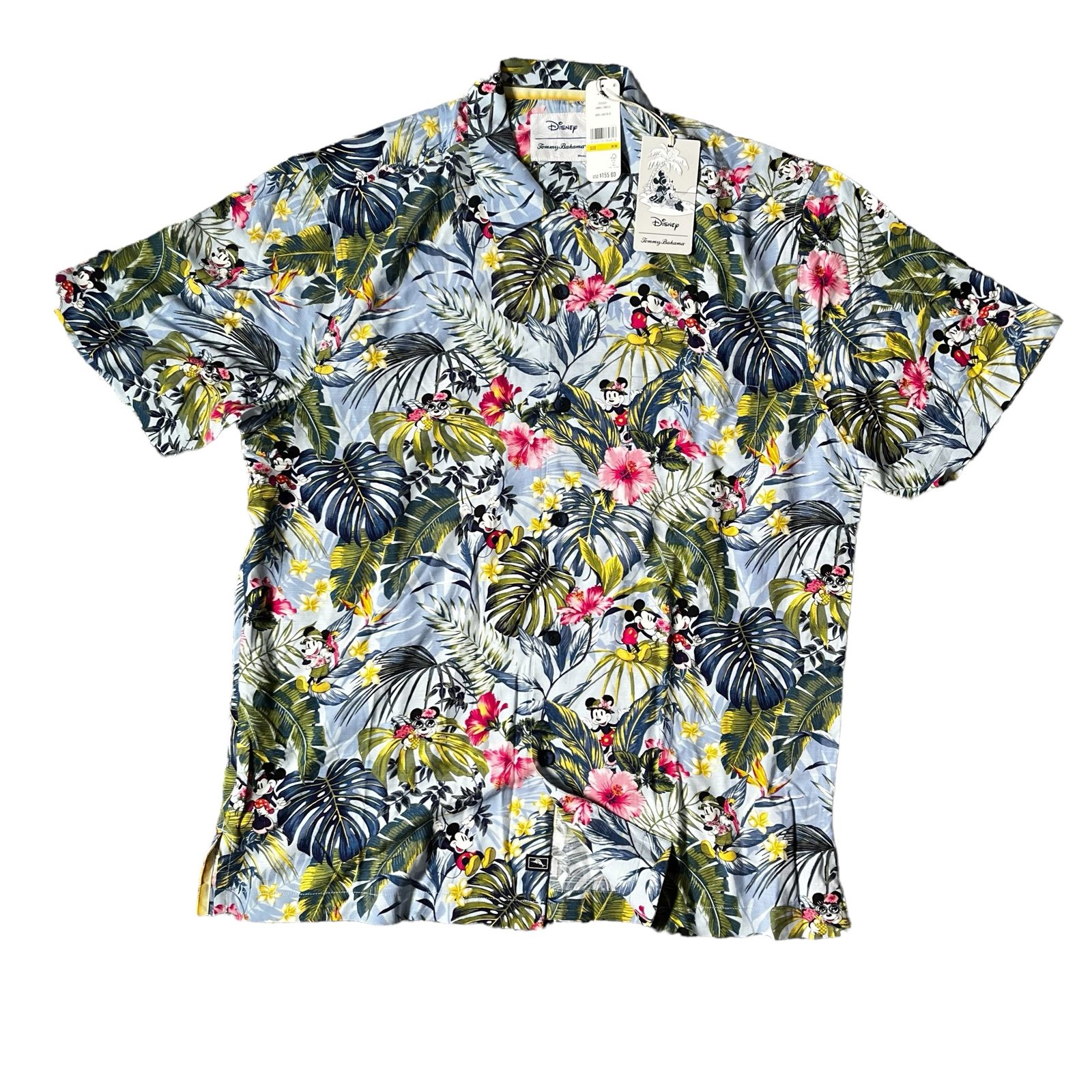 Tommy Bahama Disney Short sleeve button down shirt Jungle Jubilee Cabo Blue M