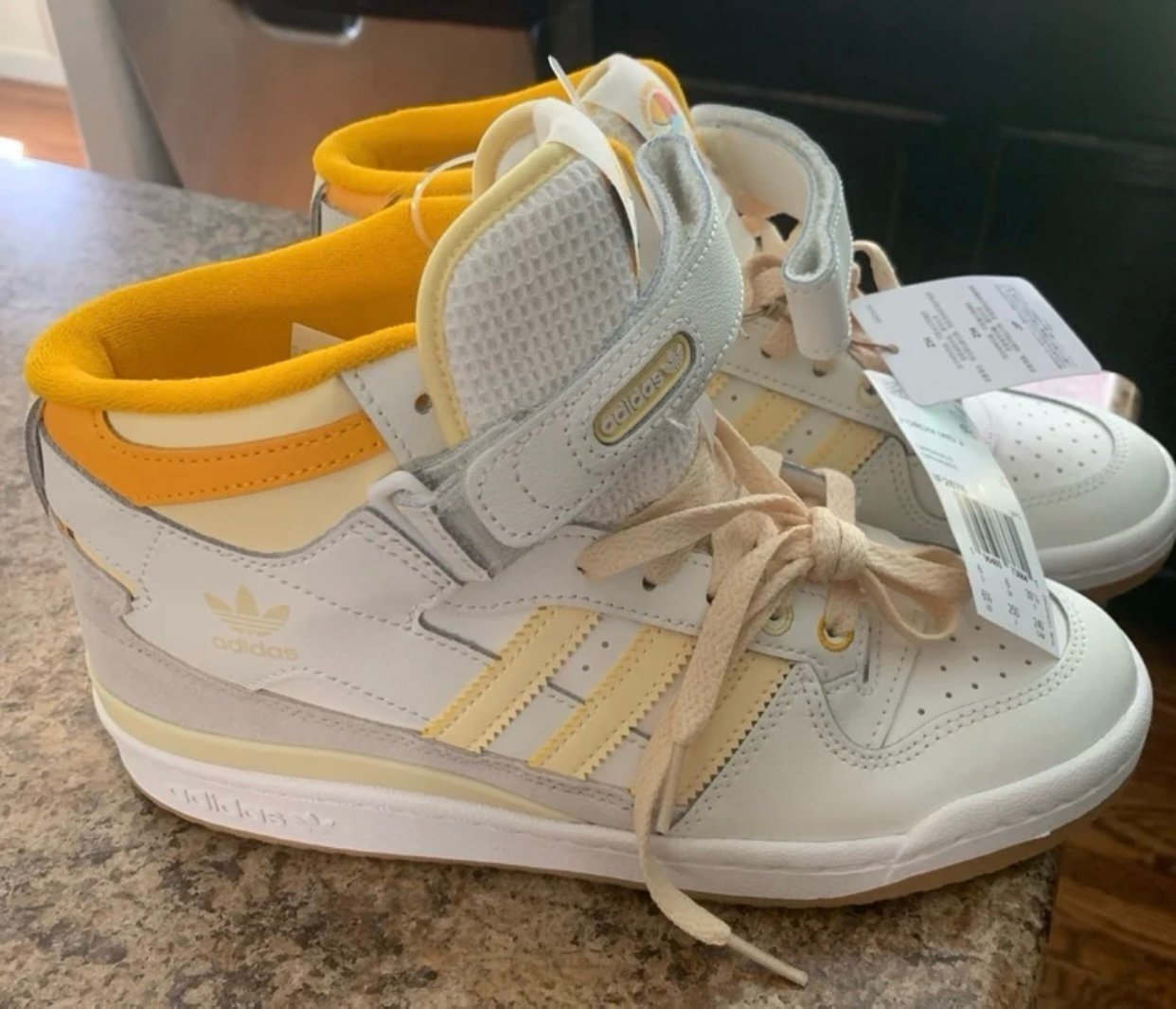 Adidas Originals Forum Mid J Summer Camp Easy Yellow Boys 6.5 Basketball Shoes