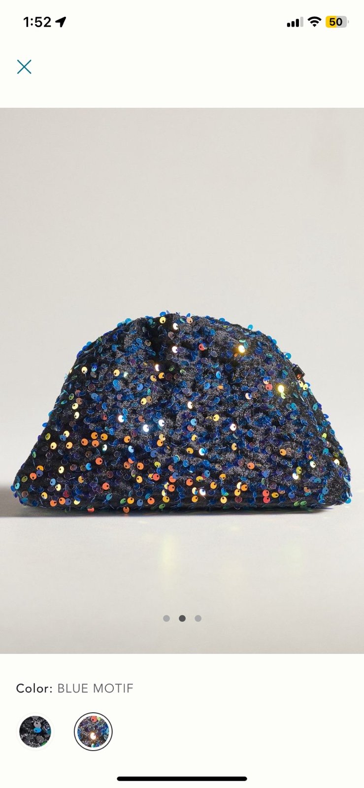 New Anthropologie Frankie mini sequin velvet clutch