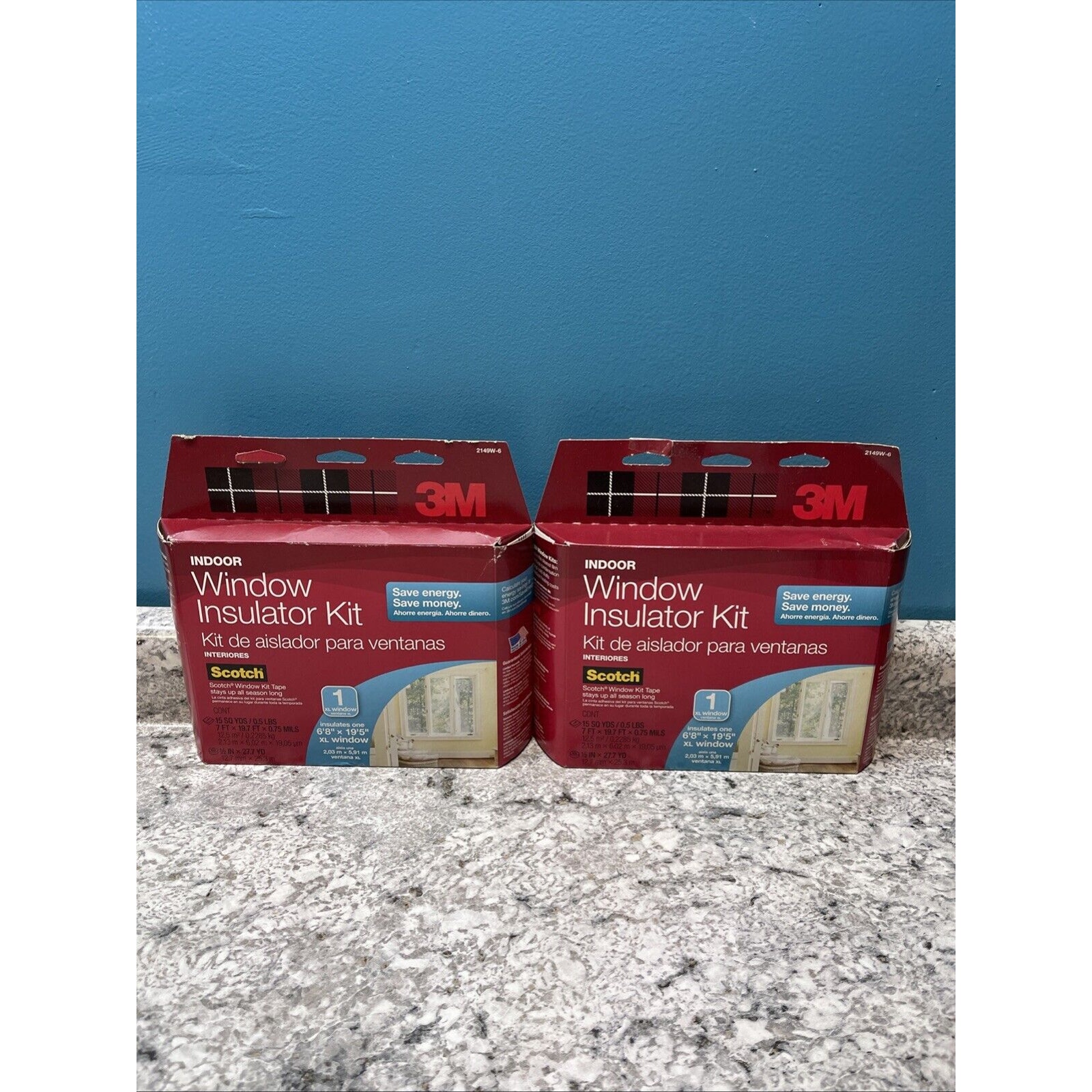3-Pack 3M Window Insulator Kit. Each kit insulates one 6'8 x 19.5' XL Window