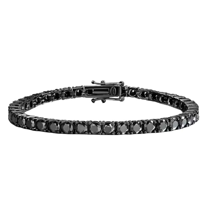 Black Gold Plated Black CZ Tennis Bracelet