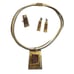 RIM Studio Jewelry Set Drusy Brass & Sterling Silver b1453