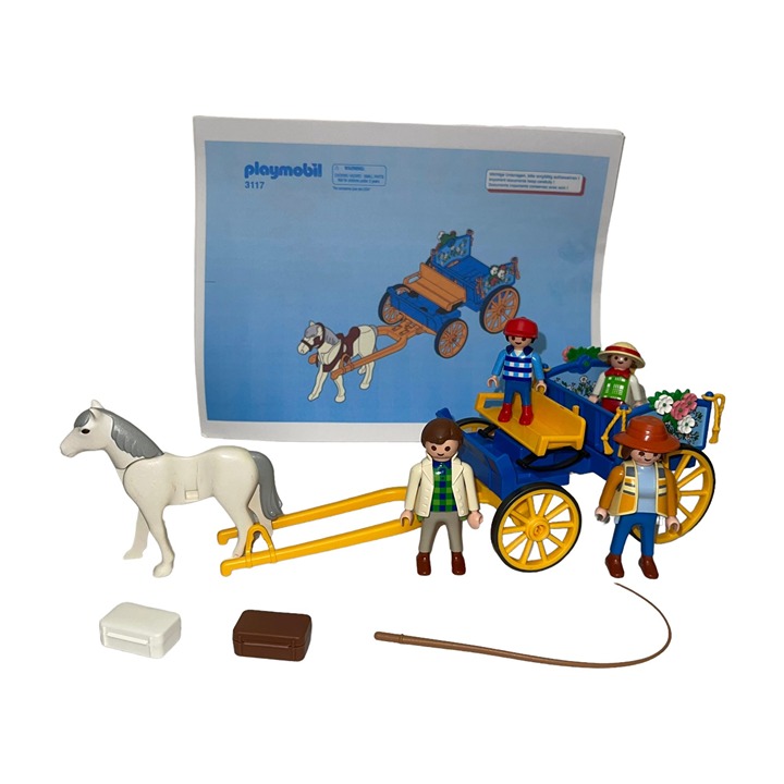 Vintage Playmobil 3117 2000 Geobra Farm Horse Drawn Carriage Klicky Figure Y2K