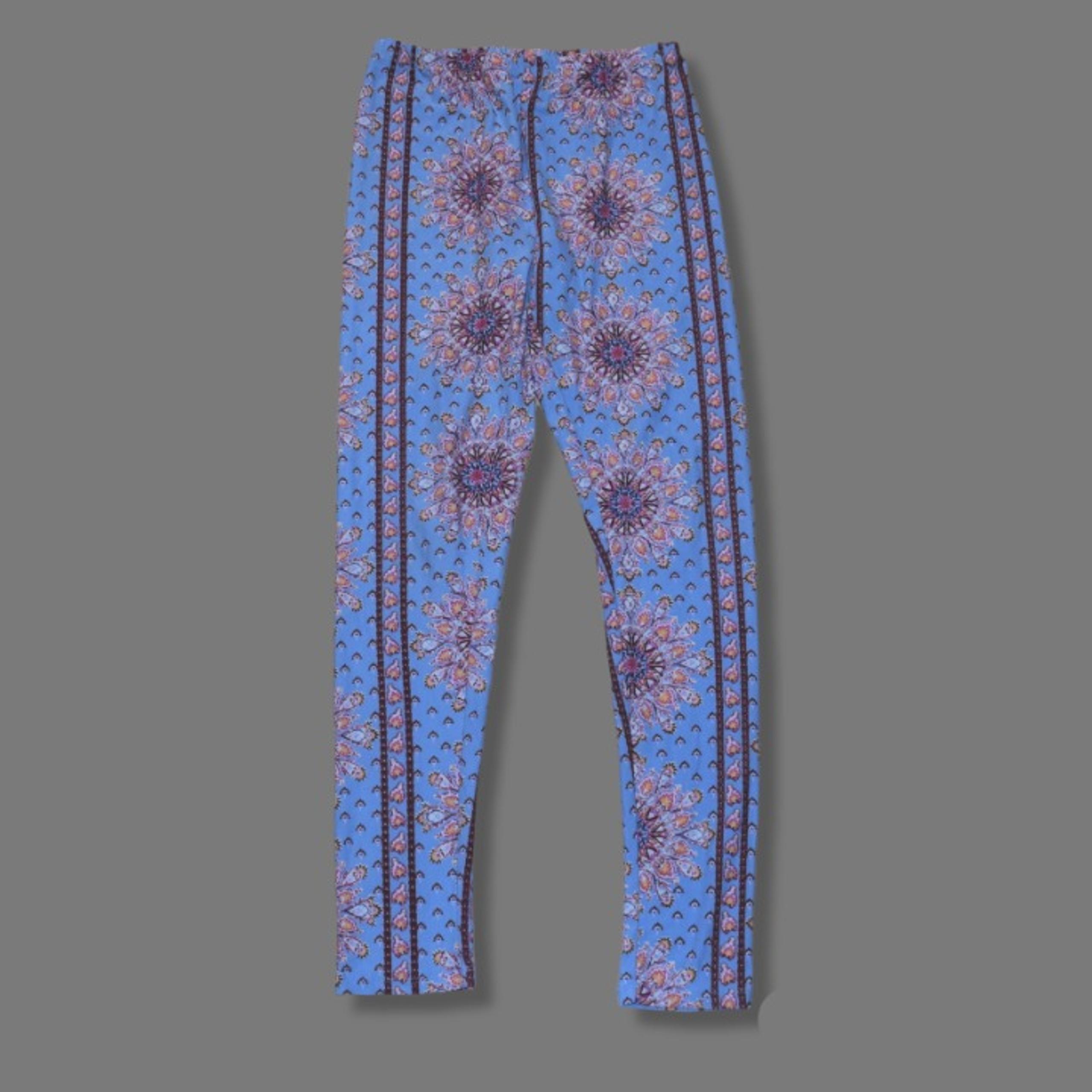 PINK ROSE Women's Sz M Patterned Buttery Soft Leggings - LIKE NEW