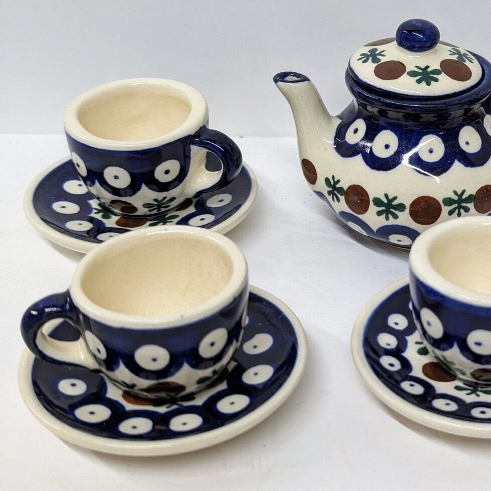 Naumburg Bunzlau Polish Pottery Cergor Miniature Tea Play Set