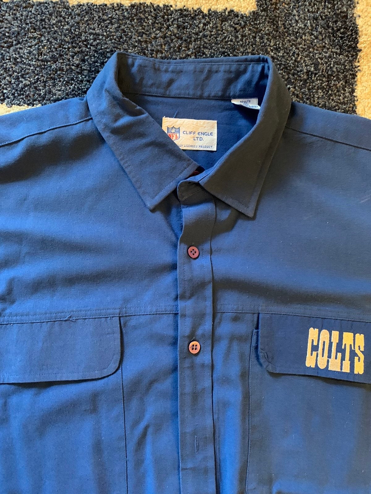VINTAGE CLIFF ENGLE Indianapolis COLTS Football NFL Coach Shirt XL Blue NFL RARE
