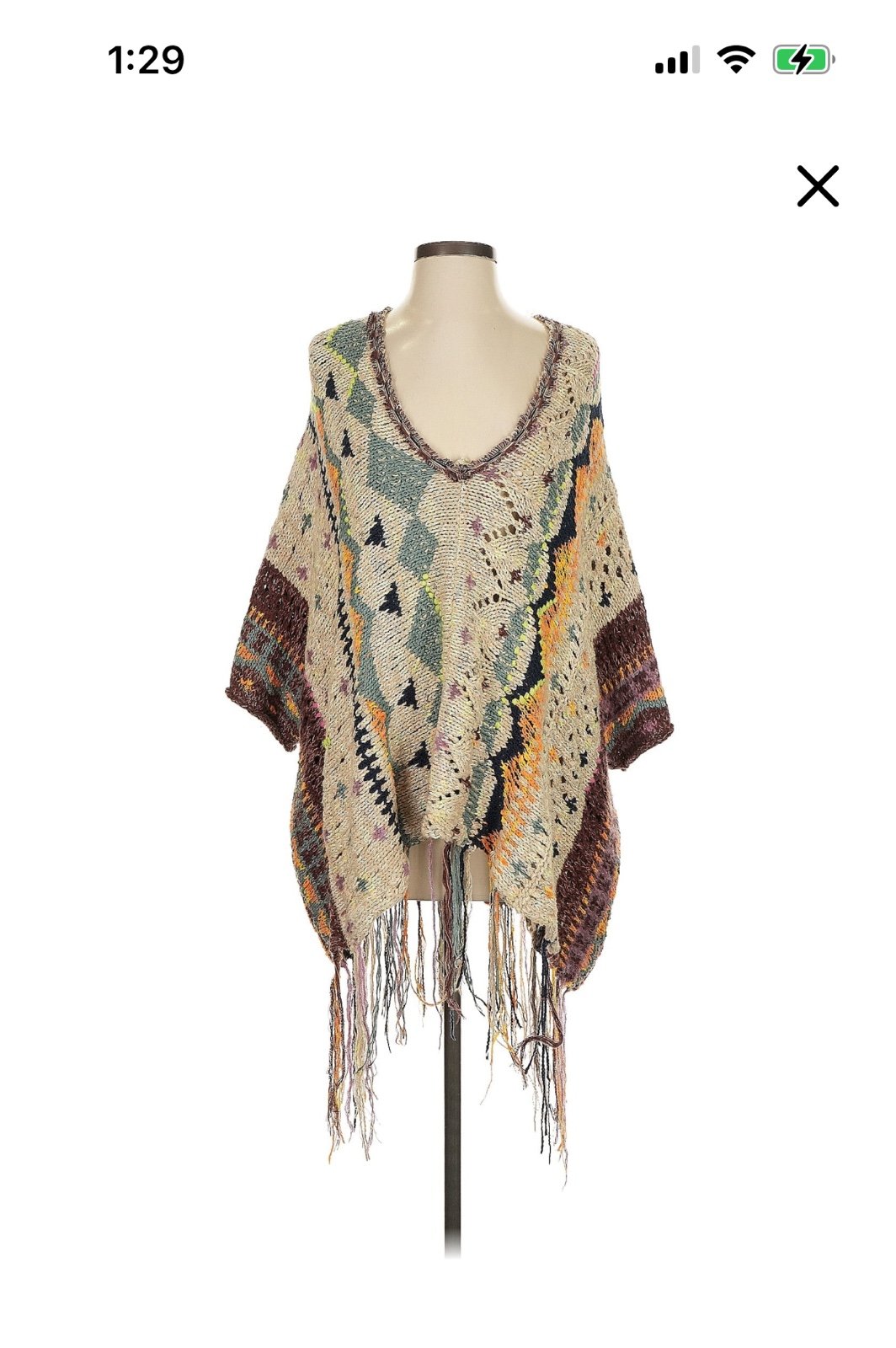 Free people rare hidden gem Poncho top