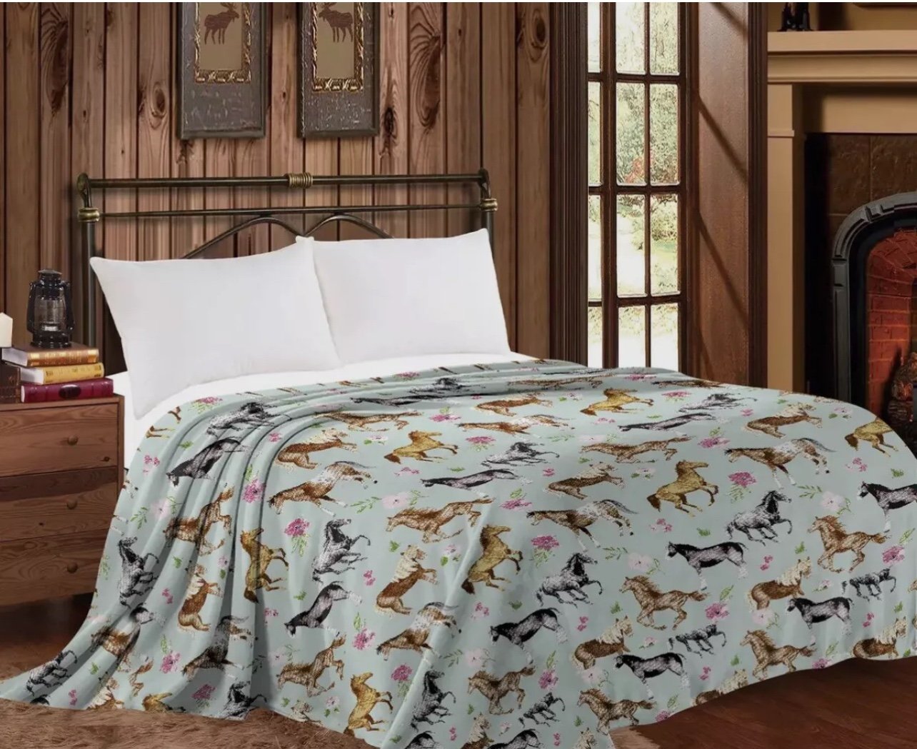 Horse Western Mia Blanket Queen Size New With Tags!