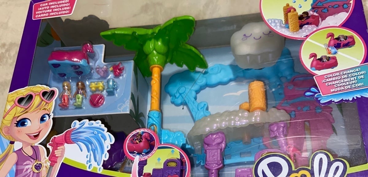 New Polly Pocket Flamingo Car Wash Set
