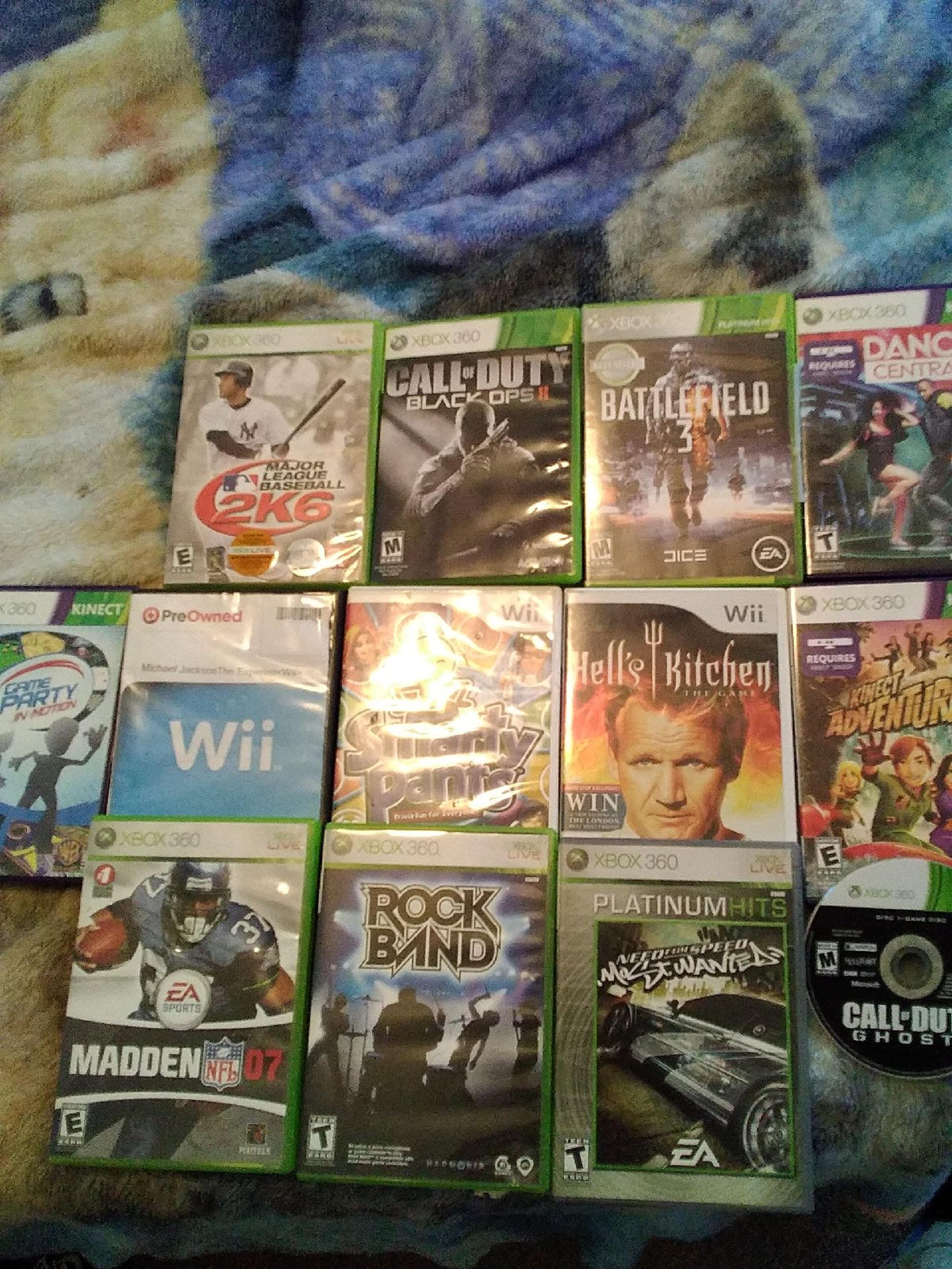Video Games for Xbox 360 and WII.