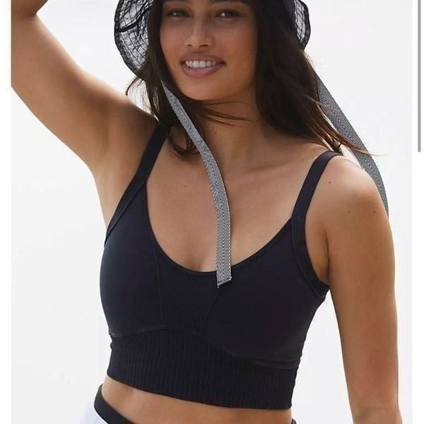 Free People Good Karma Scoop Neck Bra Black Size XS NEW
