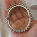 Vintage Red White Prong Set Plastic Rhinestone Hinged Cuff Bracelet