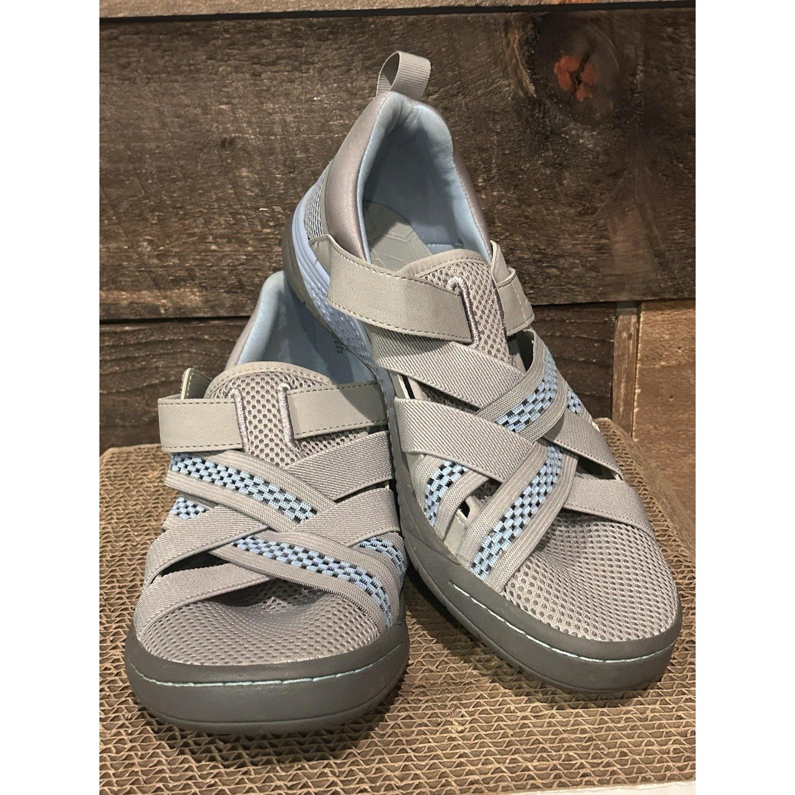 J Sport By Jambu Shoes Womens 8.5 M Essex Slip On Low Top Sneakers Gray Mesh EUC
