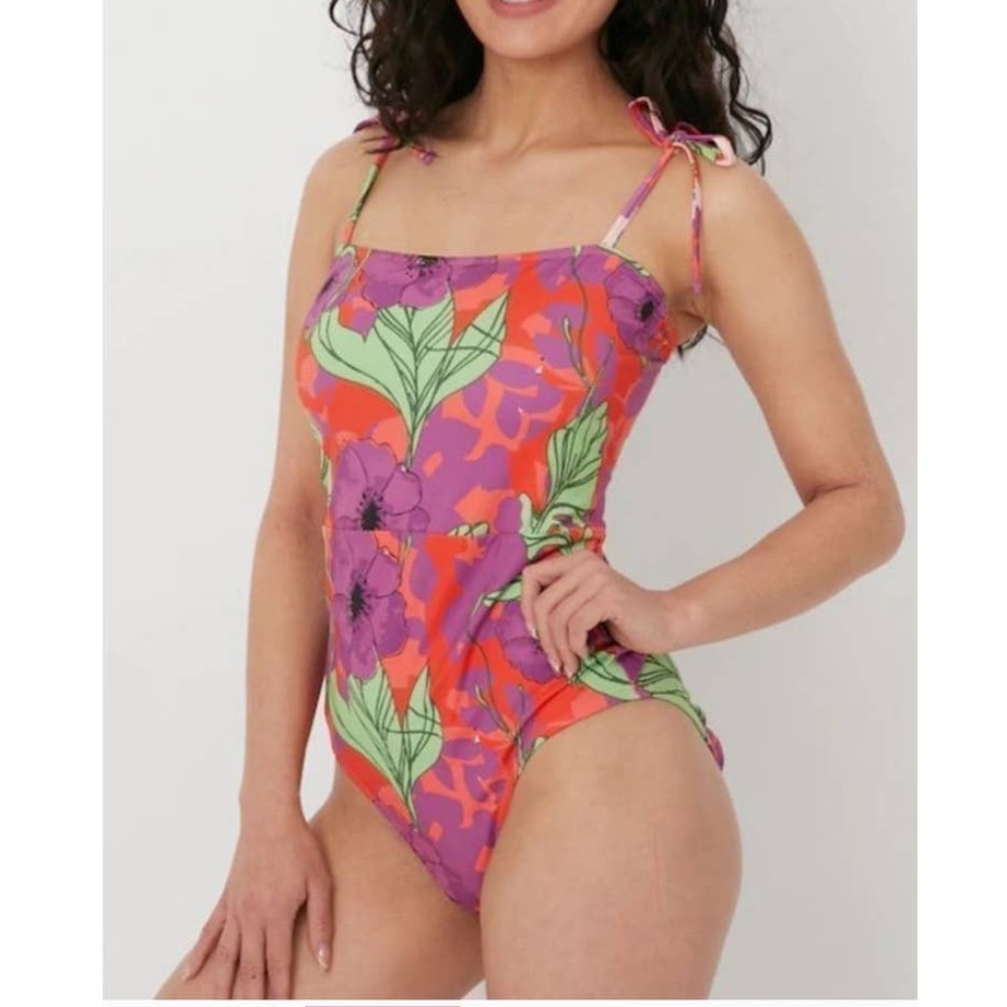 New FREE PEOPLE Roopa x Beth Richards Straight One-Piece SWIMSUIT 250 Red SMALL