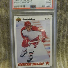 1991 Upper Deck Sergei Fedorov Detroit Red Wings #6 Rookie PSA 9 Mint