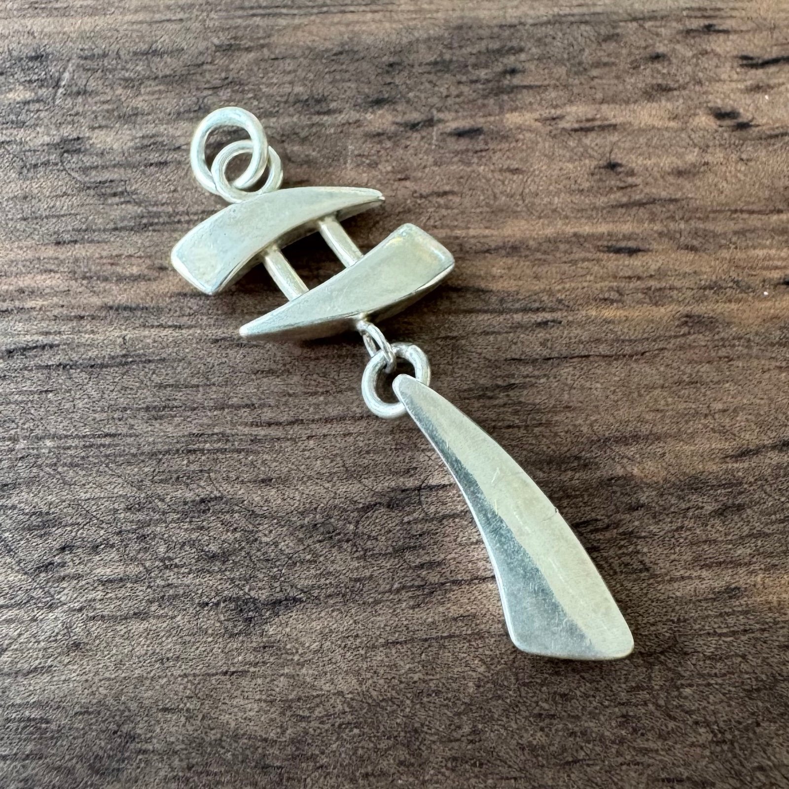 Vintage Modernist Abstract Pendant 925 Sterling Silver