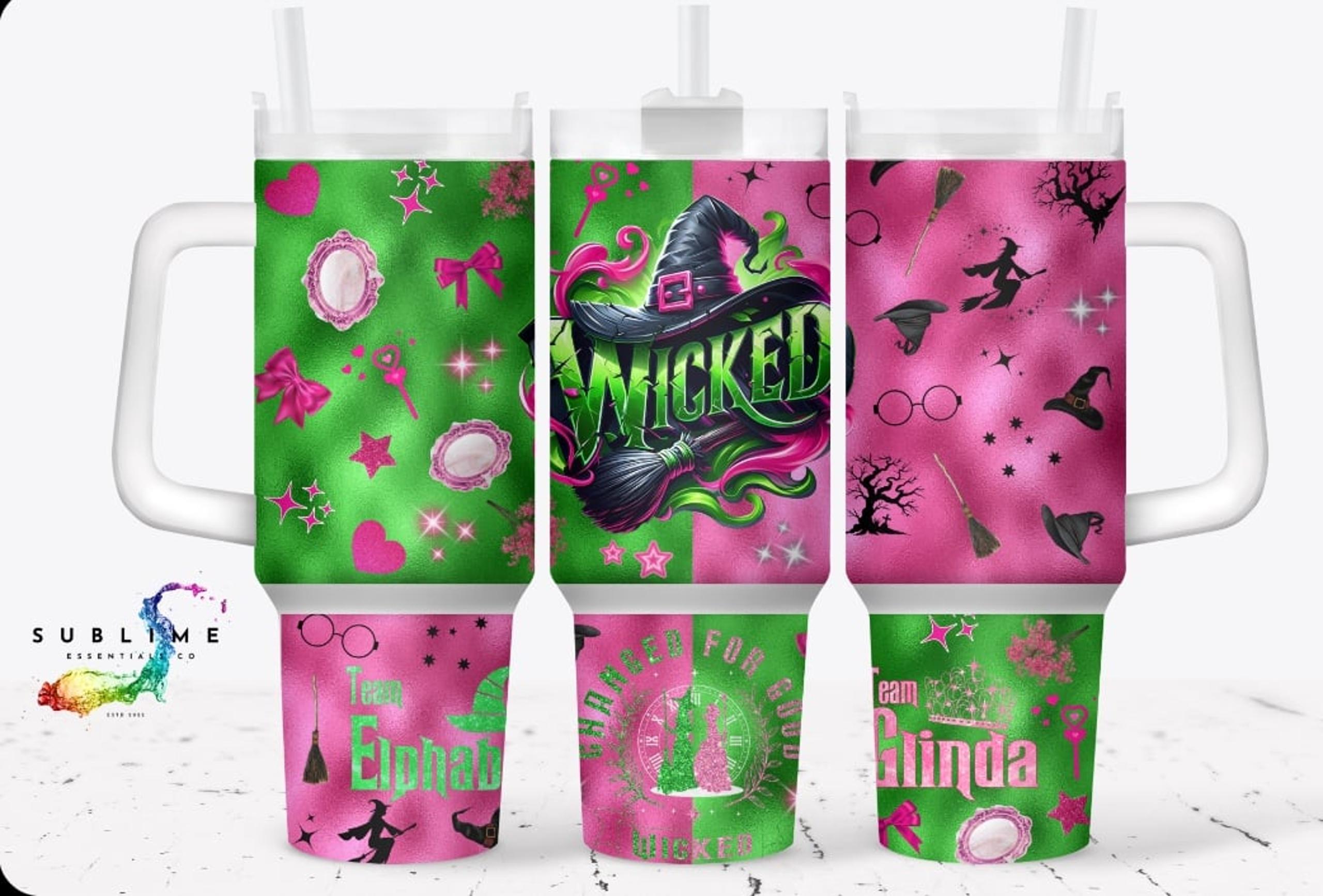 Wicked Inspired "Good vs Evil" - 40 oz Tumbler w/White Lid & Handle