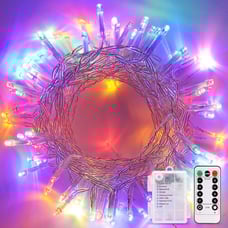 33ft 100 LED Battery Christmas Lights Indoor Outdoor for Easter Home Tree Party