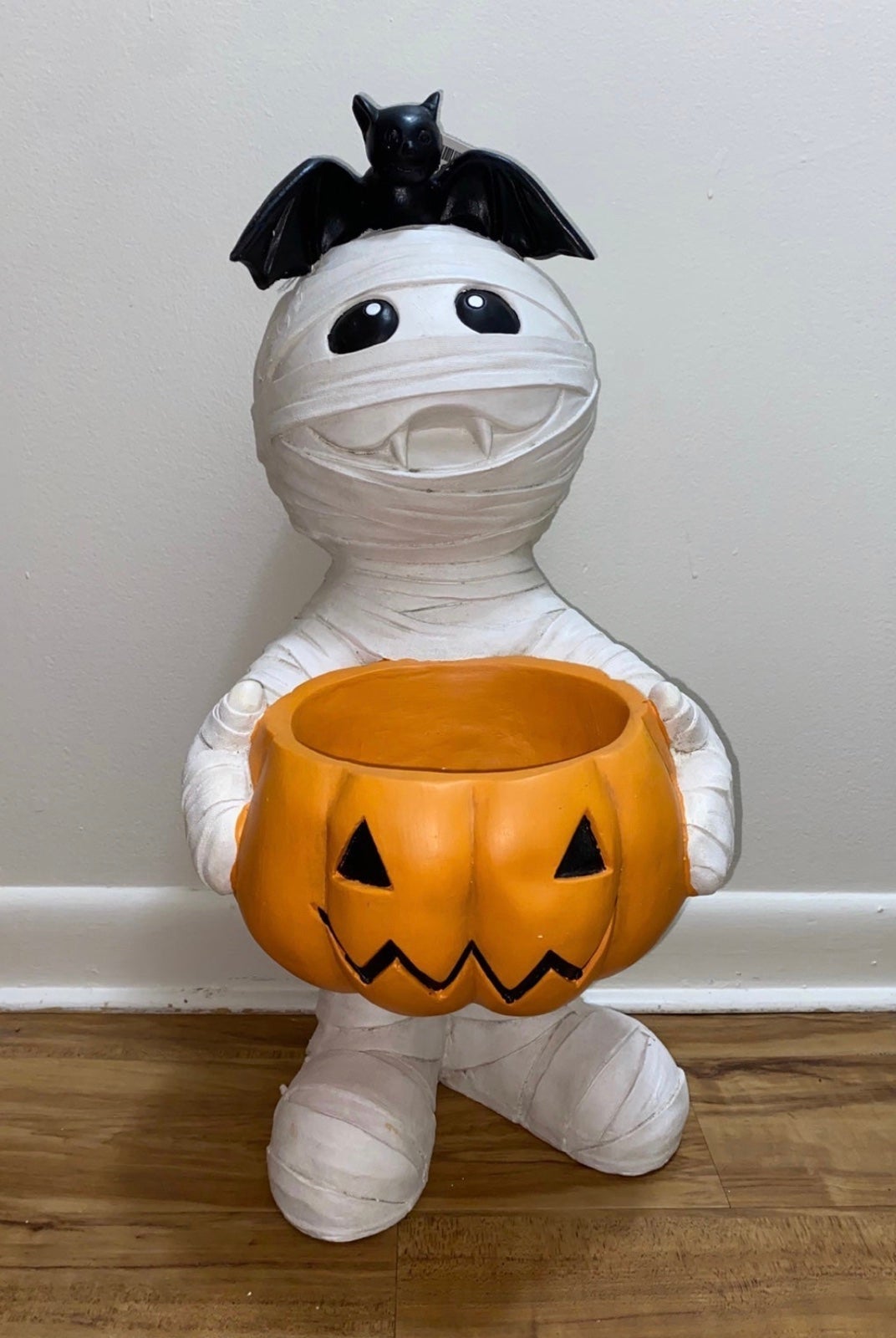 Marvin the Mummy Toil and Trouble Halloween candy dish greeter