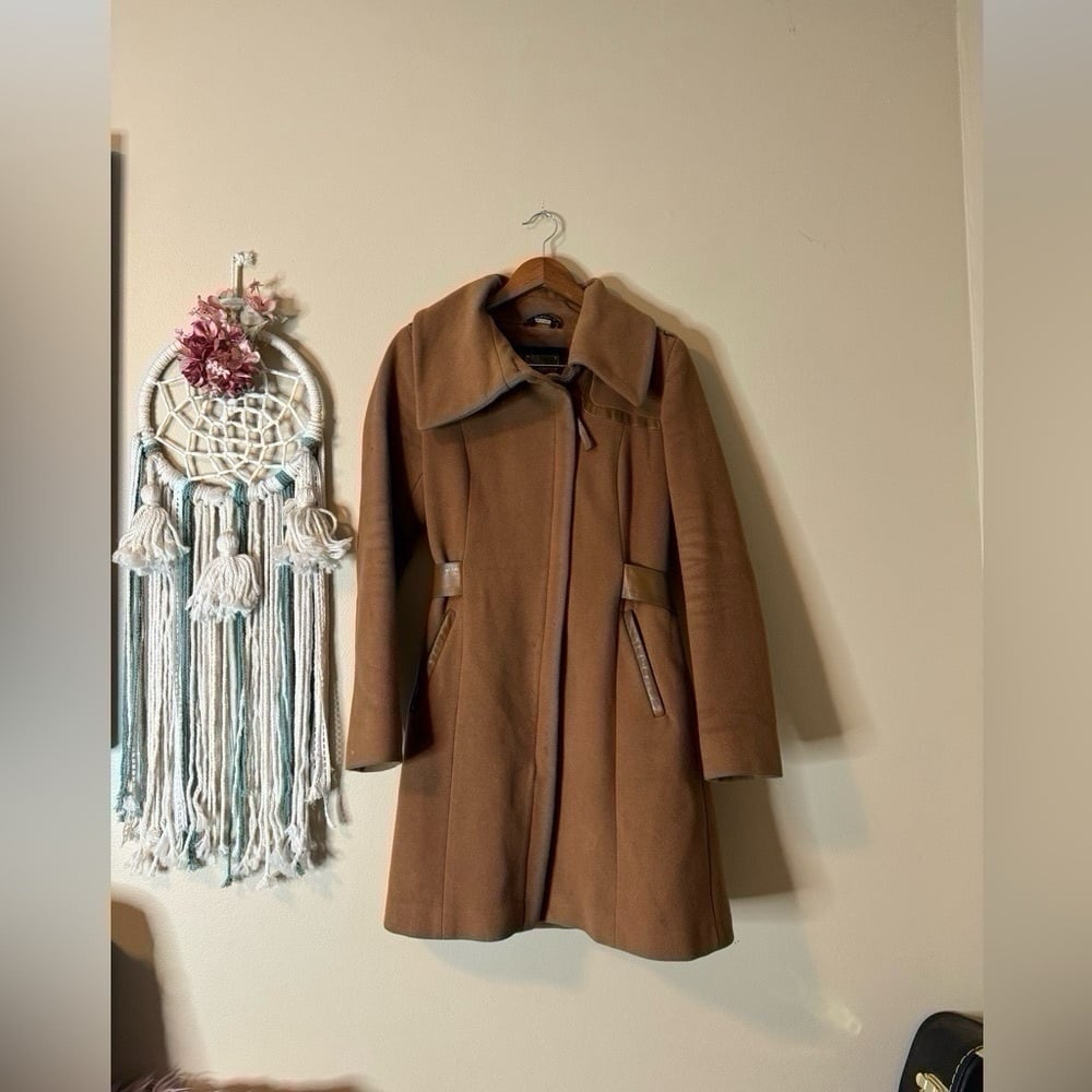 Mackage Wool Cashmere Blend Zipped Coat Jacket Brown Size Medium