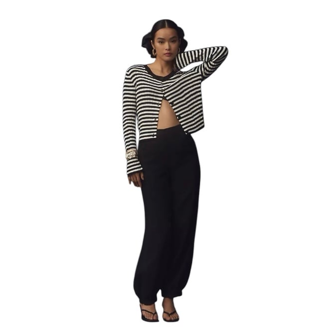 Pilcro Anthropologie OB1859754 Women’s 29 Black Boot Tuck Parachute Pants 138