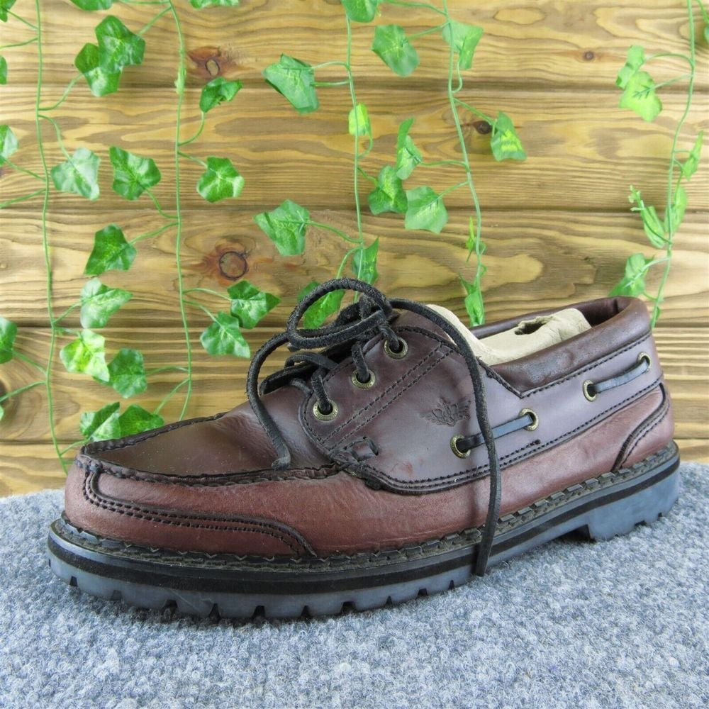 Dockers Men Boat Shoe Shoes Brown Leather Lace Up Size 10 Medium