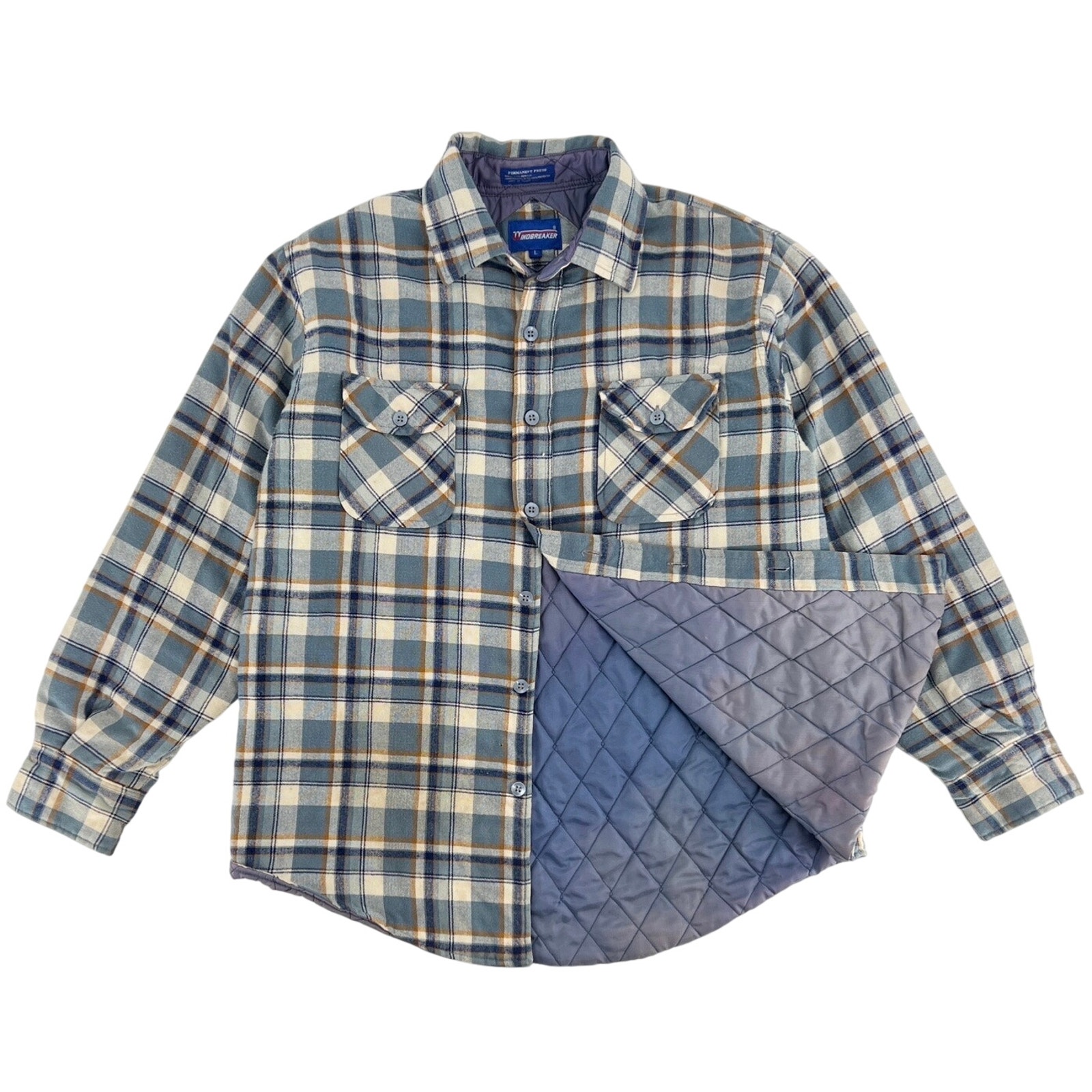 80s quilted plaid flannel shirt shacket 1980s vintage