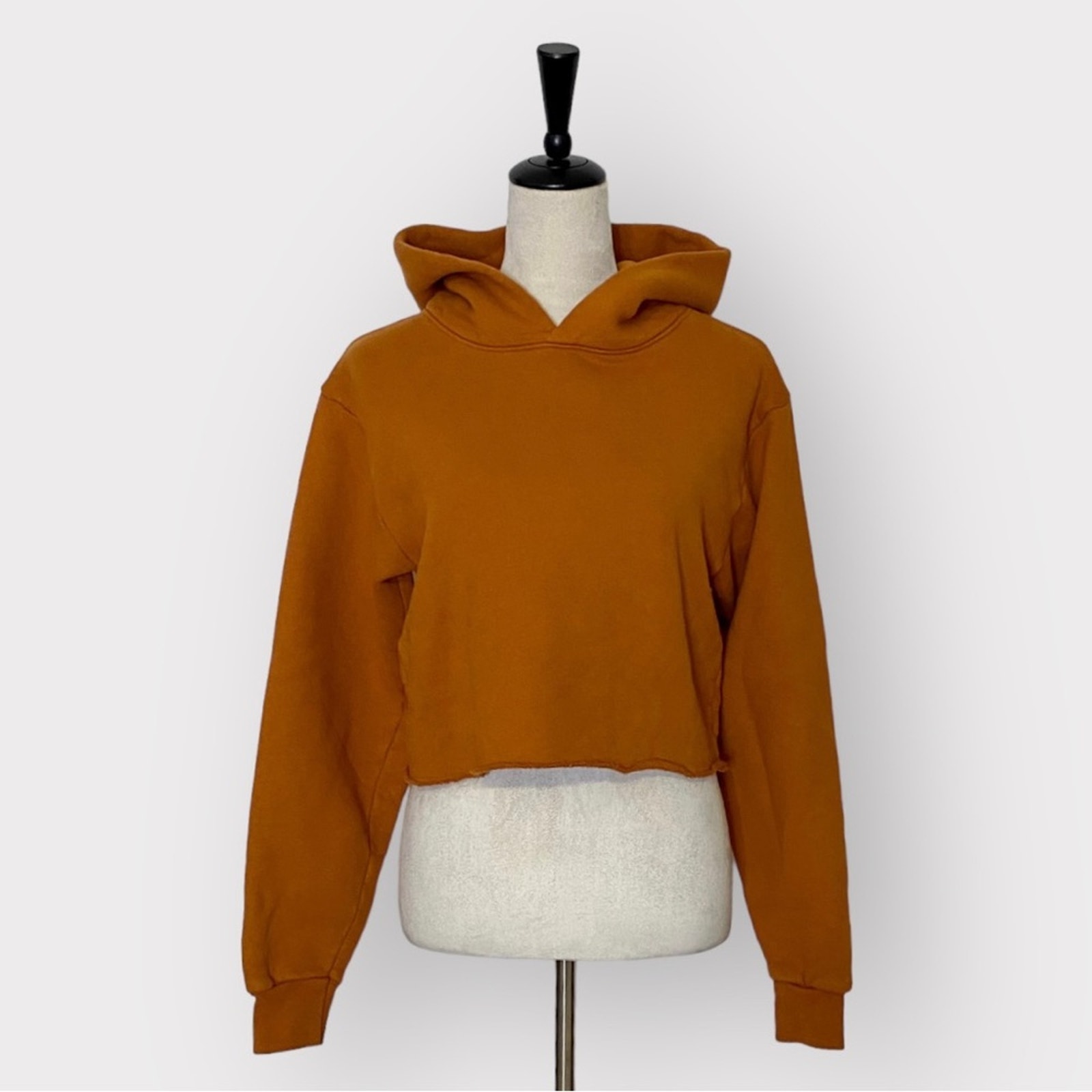 X Karla Cropped Pullover Hoodie Mustard NWOT S
