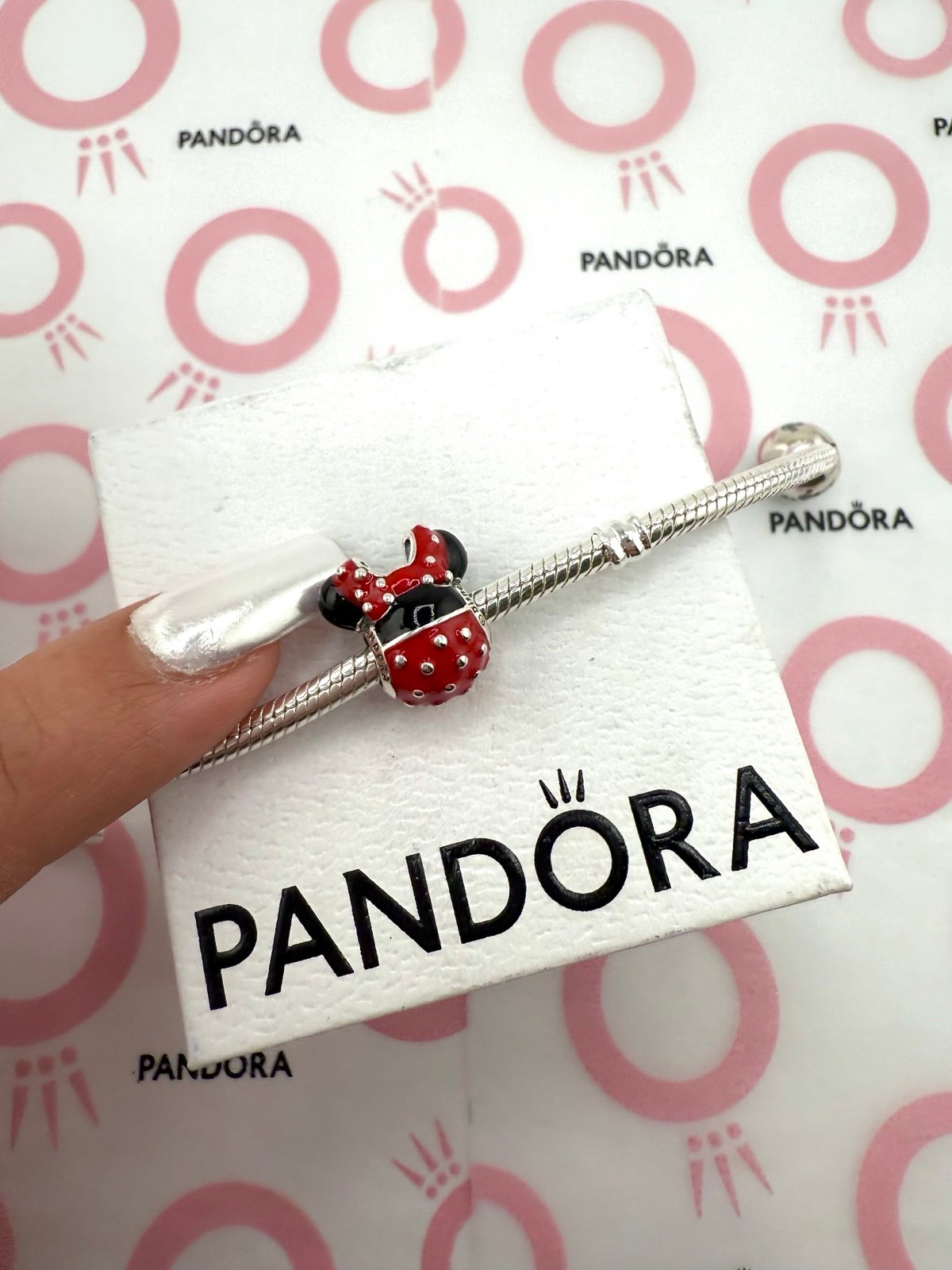 Minnie Charm/Charms for Bracelet /Fit for Pandora/S925 Sterling Silver Charms/br