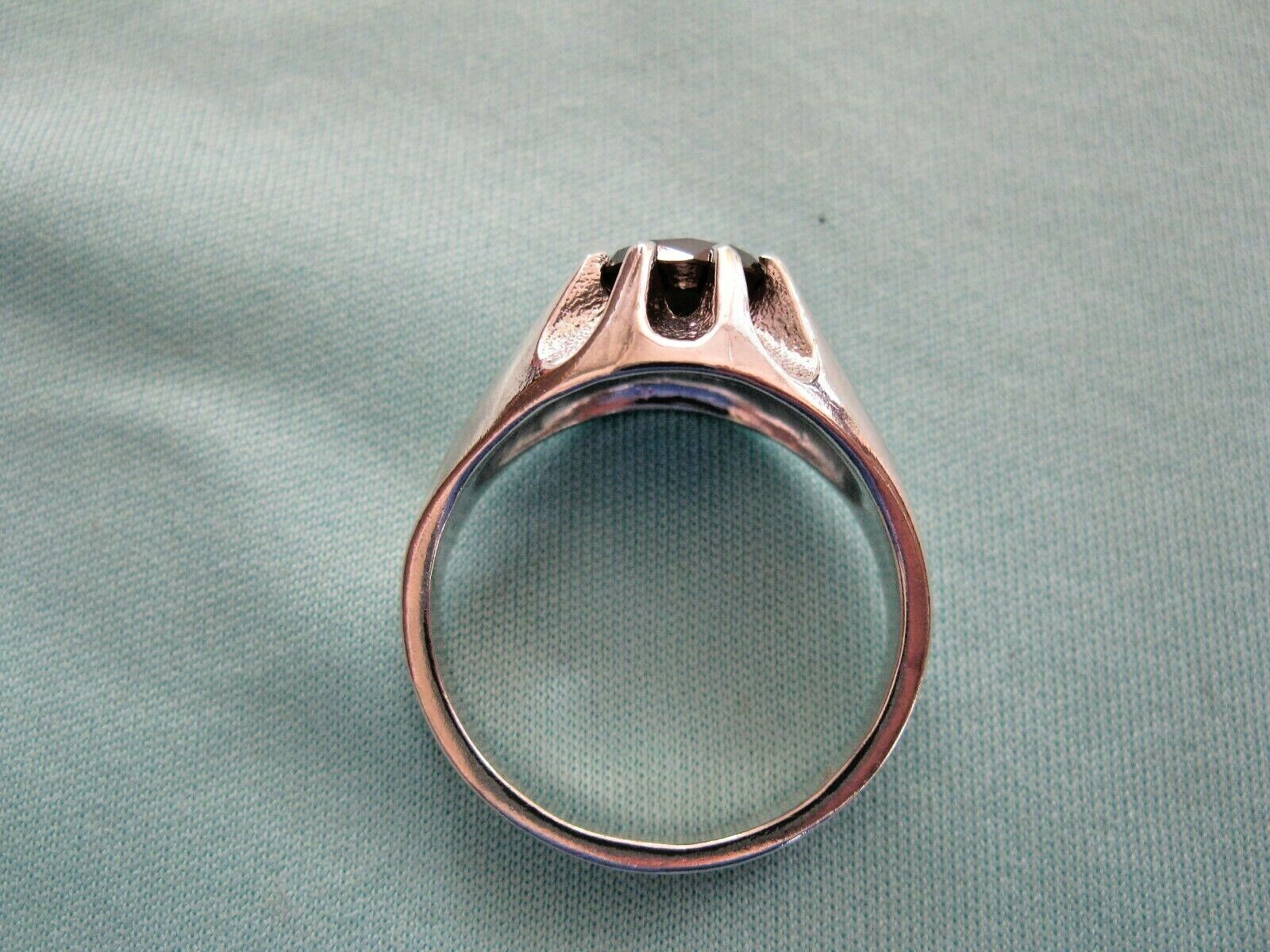 2.25ct 100% REAL MENS BLACK DIAMOND RING,STRONG,AP PRAISAL,SIZE 9,DIA TESTER INC