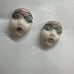 Vintage Adagio Sculpted Doll Face Brooch Pin/Earrings Handmade Signed Gift