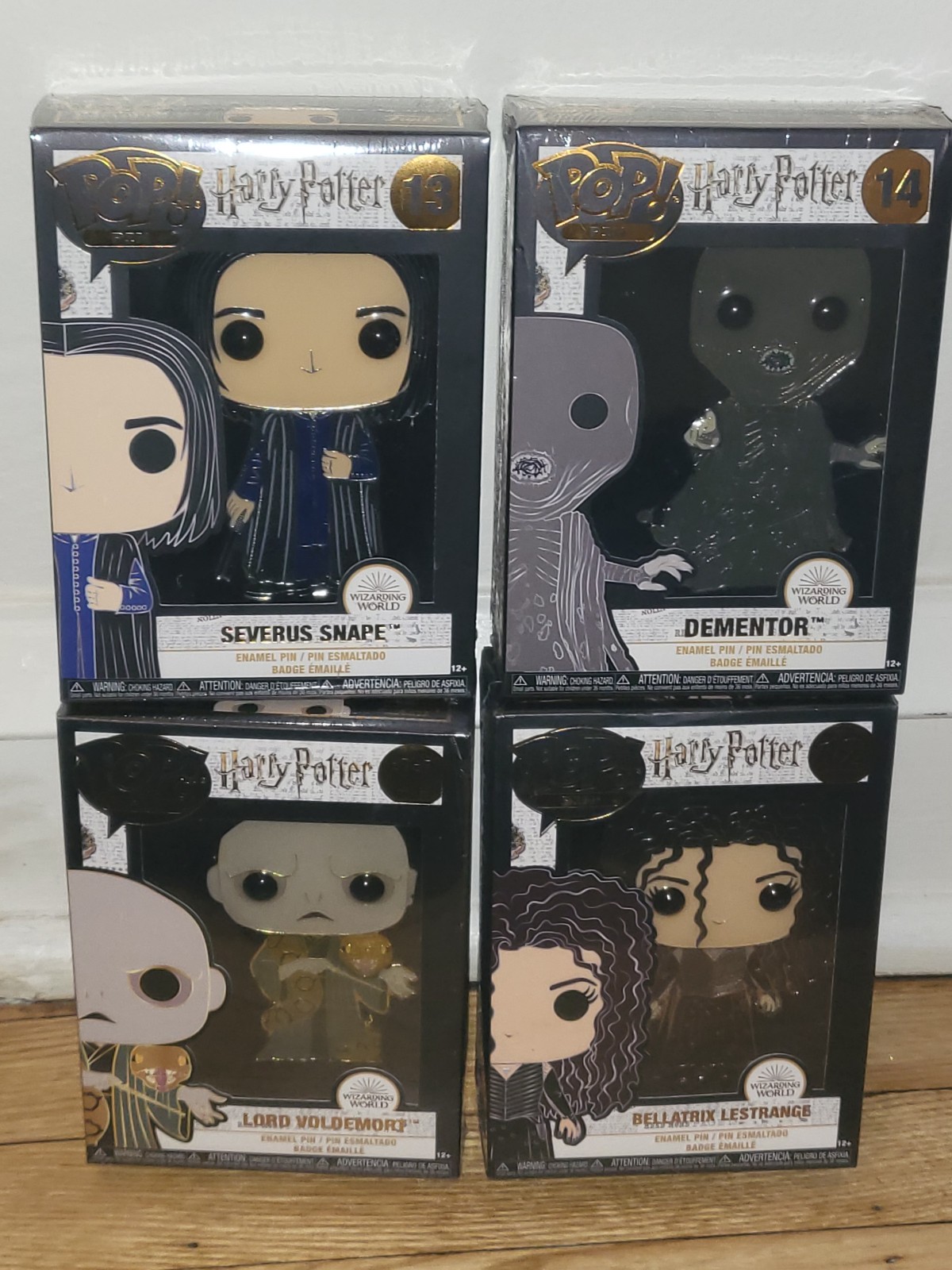 Harry Potter Snape Bellatrix Voldemort Dementor Large Enamel Funko Pop Pin Bundl